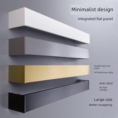 窗帘挡板智能灯带盒装饰一体顶装窗帘双轨道