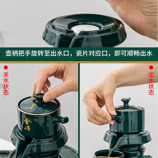 极速变色茶盘新款家用圆形密胺茶托盘带排水茶台茶海小型陶瓷茶具