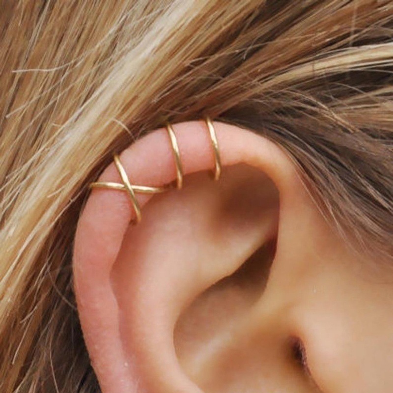 Simple Ear Cuffs for Women Gold Leaf Ear Cuff Clip