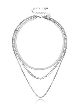 Hip hop multi-layer necklace punk snake bone chain欧美项链