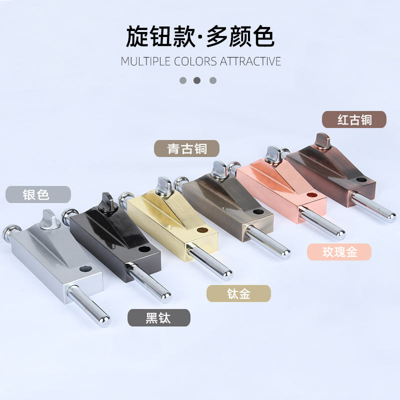 旋转门地插销锁木门铝合金门明装弹簧落地锁有框玻璃门地锁插销锁