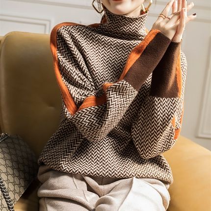 2023 Winter Womens Turtleneck Sweater Warm Pullover Commute