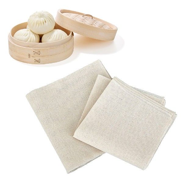 4pcs 50x50cm Non Stick Steamer Mat Liner Kitchen Dim Sum