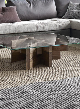 法国 Ligne roset 写意空间ASHERA玻璃桌面咖啡桌家用小户型茶几