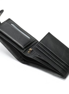 2022 New Men Wallets Leather Name Engraving Hasp Male Purses