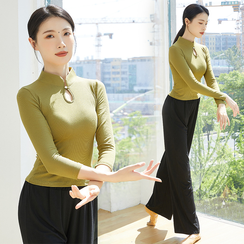 古典舞舞蹈服装女上衣现代舞身韵练功服中国舞民族风表演演出服秋