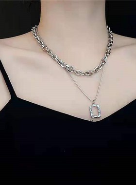 Double side card fold belt chain necklace, detachable