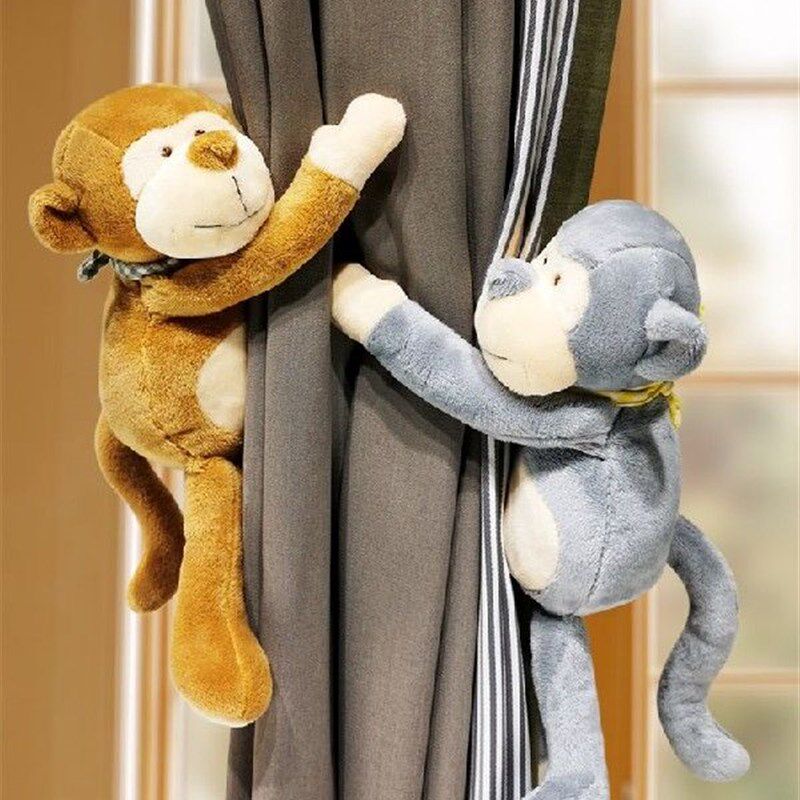 2pcs New Monkey Animals Curtain Strape Holder Hooks Tie Back