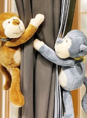 2pcs New Monkey Animals Curtain Strape Holder Hooks Tie Back