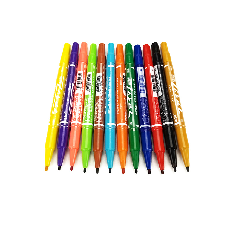 12色大双头小双头记号笔油性物流马克笔麦克笔防水细款描边勾线笔