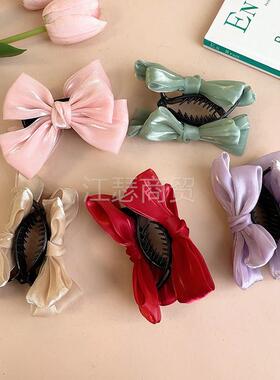 儿童丸子头盘发神器高马尾抓夹大号小女孩蝴蝶结发夹发夹头饰syxl