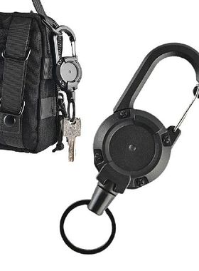 Retractabl Key Chain Keychain Black Convenient And Durable