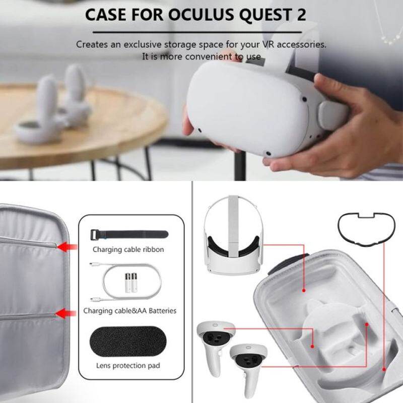 Multi-functional Black VR Carrying Case for Oculus Quest 2/1