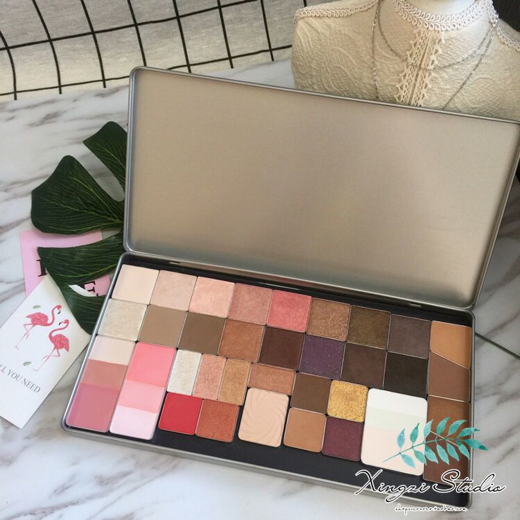 新加长盘收纳盘赠大礼包扣盘空盘马口铁彩妆眼影磁铁抠盘带镜子包