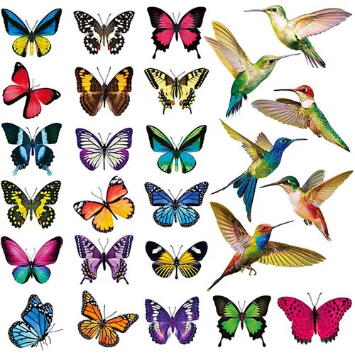 好货26 Pcs Bird Butterfly Window Clings Anti-Collision Windo