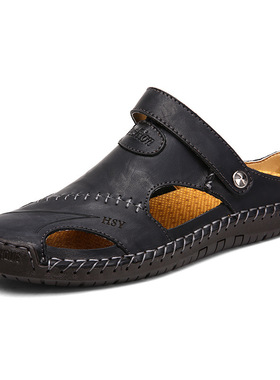 Soft Leather Mens Sandals Classic Roman Sandals Casual Comf