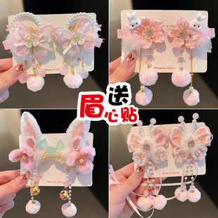 女童红色过年发夹粉色发饰小宝宝2026年新款头饰儿童喜庆拜年发卡