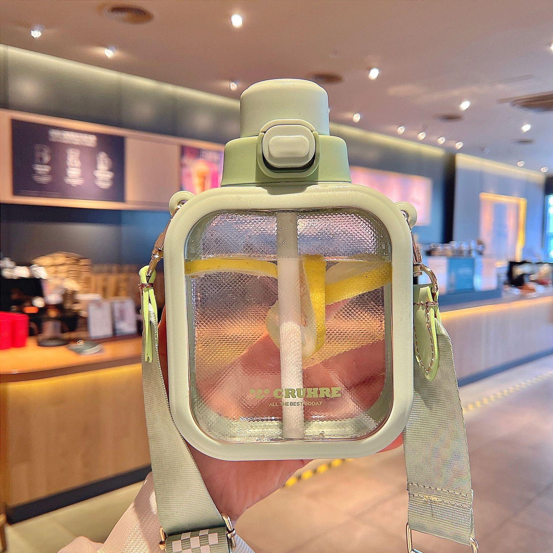 夏季水杯女生塑料杯子防摔学生运动水壶便携喝水商务礼品