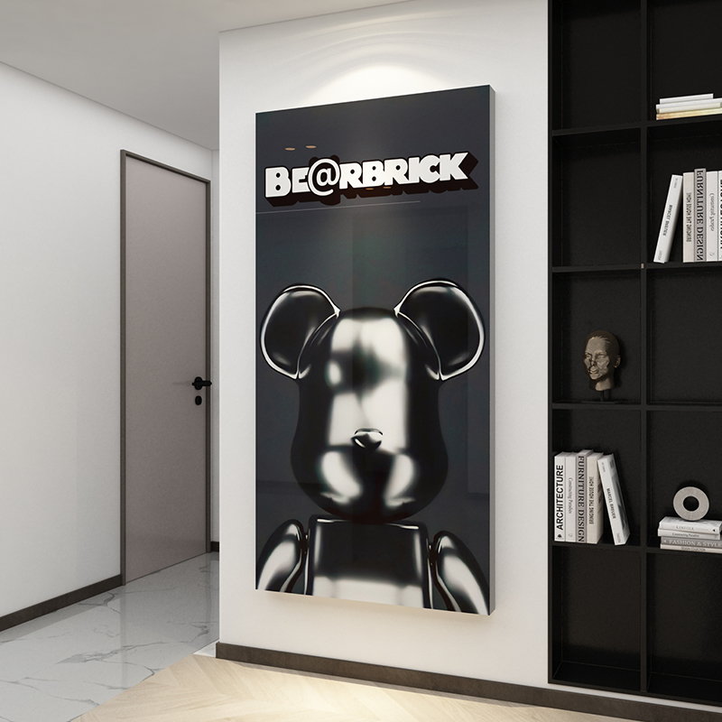 暴力熊kaws网红电视背景墙贴画自粘卧室布置房间改造用品床头装饰