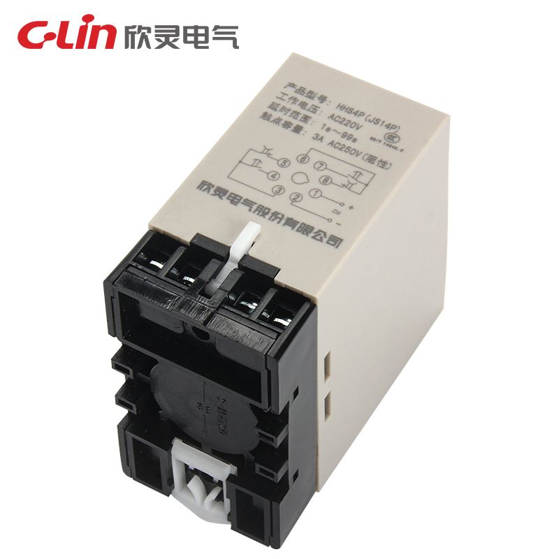 。欣灵延时继电器HHS4P二数位字式 JS14P改进型 定时器 通电延时9