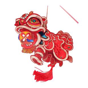 复古传统纸灯笼儿童 新年狮子灯手提手工DIY半成品醒狮中秋节花灯
