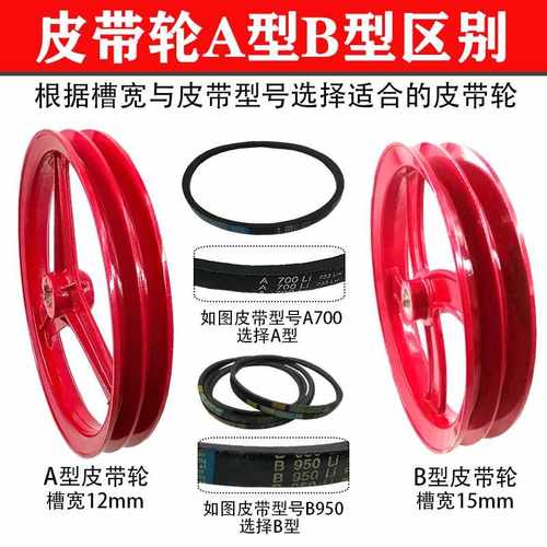 。55/58型压洗车机压头配件皮带盘轮清洗机洗车器A/B双高槽飞轮