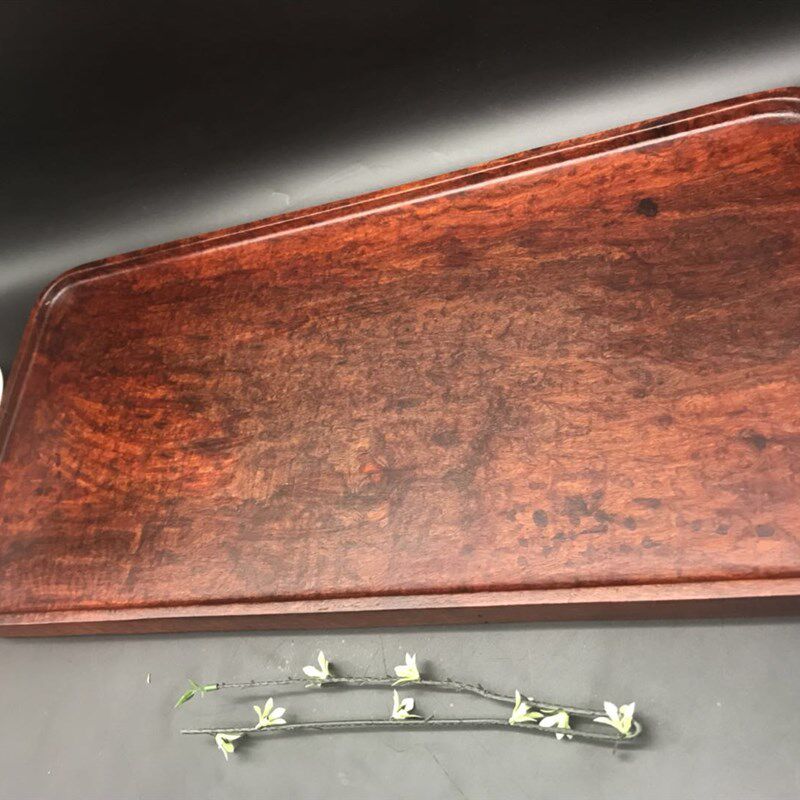 极速缅甸花梨瘿木 红木瘤疤)托盘 茶盘工艺品摆饰