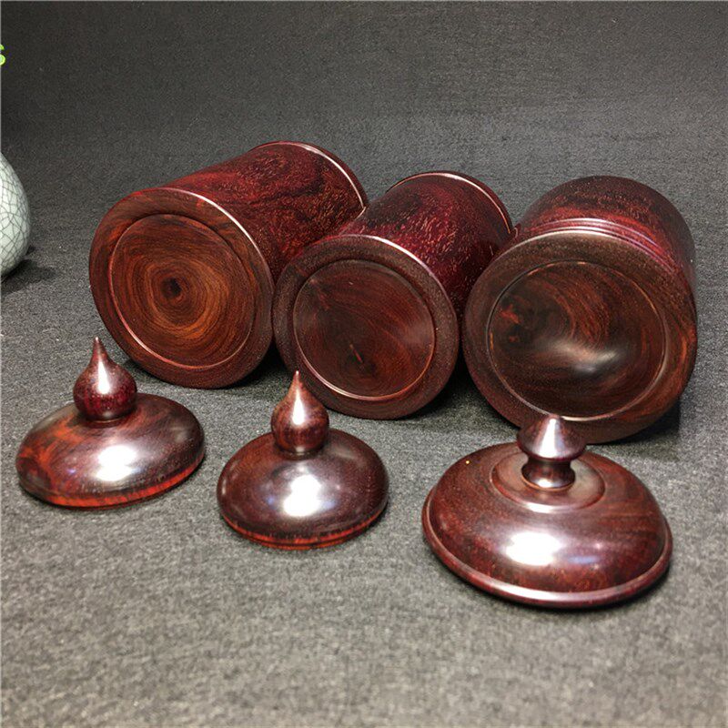 极速印度小叶紫檀木茶叶罐实木老料红木储物罐文房茶具整料木雕工