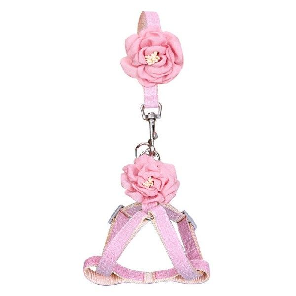Pet Dog Camellia Harness and Leash Chihuahua Fashion