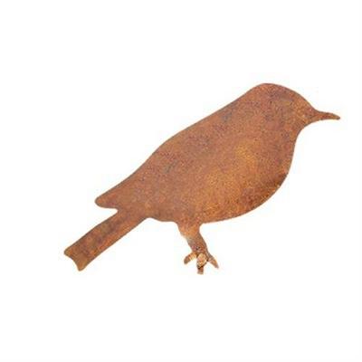 4 Pack Rusty Patina Metal Bird Silhouettes Garden Fence