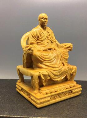 好货崖柏木雕弘一法师高僧摆件实木工艺品家居客厅玄关装饰汽车内