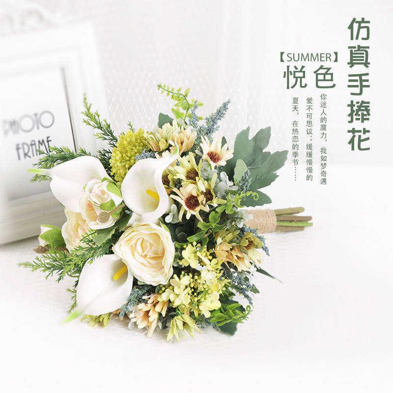 新娘玫瑰手捧花 结婚花球婚纱照拍摄道具 婚礼花束 婚庆用品