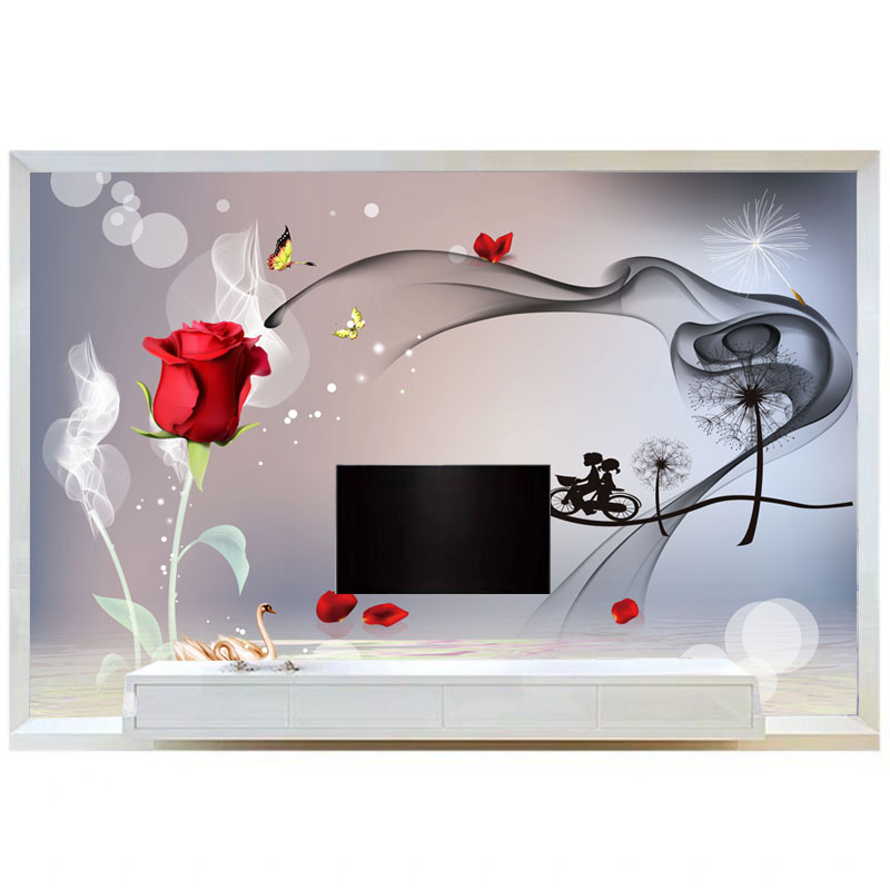 电视背景墙壁纸现代简约3d立体客厅影视墙布网红装饰画2021年新款