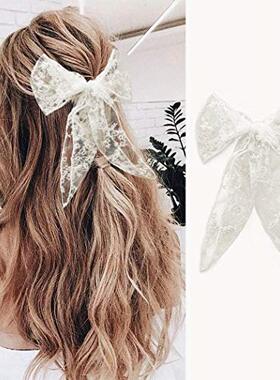 JONKY Bow Hair Clips White Lace Hair Accessory Party Non Sli