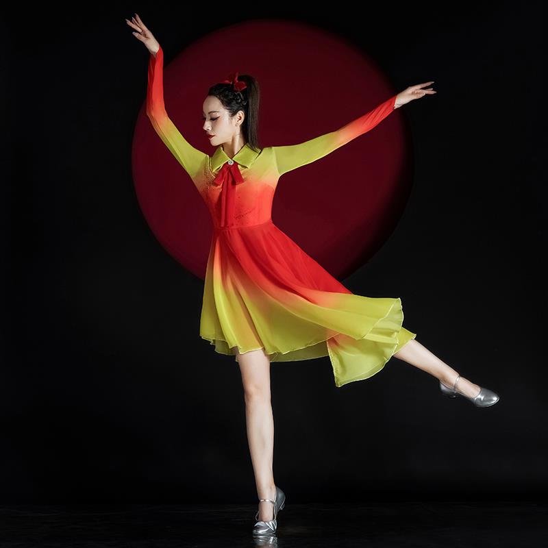 好货大合唱团演出服女现代青春活力红歌红领巾中国风表演开场舞蹈