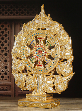 泰式SPA会所餐厅菩提树叶摆件东南亚家居装饰品玄关禅意摆设创意