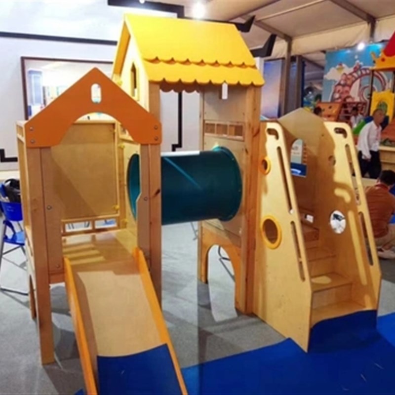 幼儿园餐厅亲子游戏屋定做儿童室内环保高档木质滑梯早教中心商场