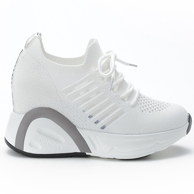 内增高小白鞋女小码33码女鞋网面透气网鞋镂空夏季旅游休闲运动鞋