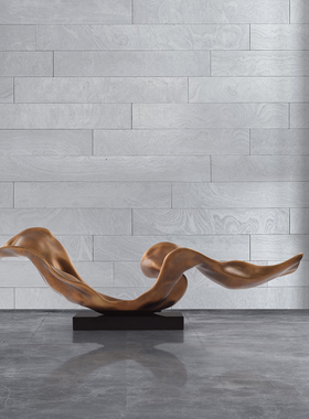 现代售楼处玄关流水波纹雕塑艺术品间展厅酒店大堂前台装饰品摆件