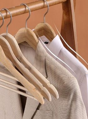 5pcs Retro Wooden Hangers Camphor Wood Suit Hangers for