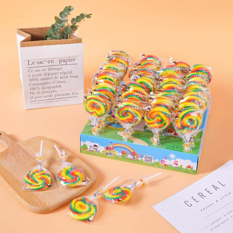 超大波板糖1000g网红创意高颜值七彩五彩功夫棒棒糖儿童节日糖果