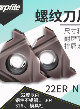 22ER/22IR/3.5/4.0/5.0/6.0/ ISO 螺纹刀片 加工不锈钢 钢件通用