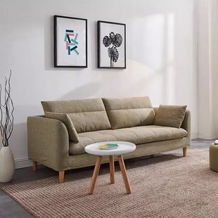 北欧小户型棉麻沙发三人位可拆洗简约客厅直排出租屋公寓布艺沙发