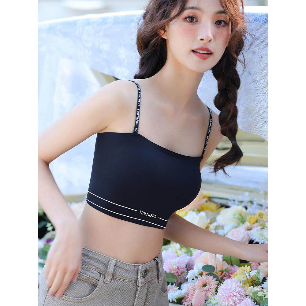 字母意大利面肩带管顶胸罩反暴露夏季无缝美丽的背部胸罩小乳房上