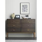 豪华覆古风格 斯堪 纳维亚可访问 实木六抽屉柜现代极简主义客厅