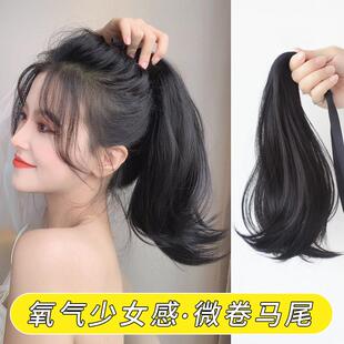 假发片可扎马尾假发女绑带式假马尾彷真发假辫子2024年时尚新款