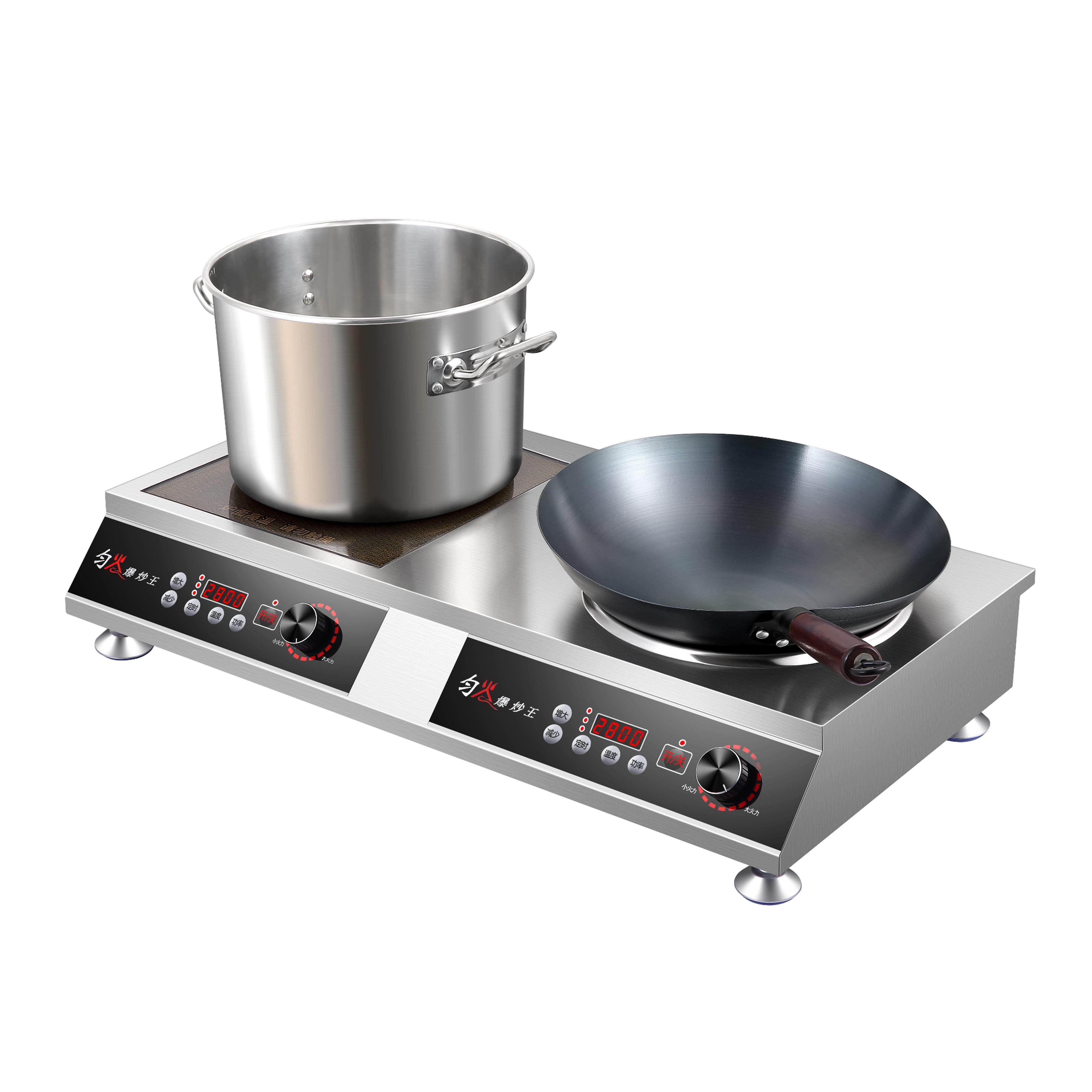 电磁炉家用3500W大功率台式双眼电灶5000W商用平凹猛火双头电磁灶