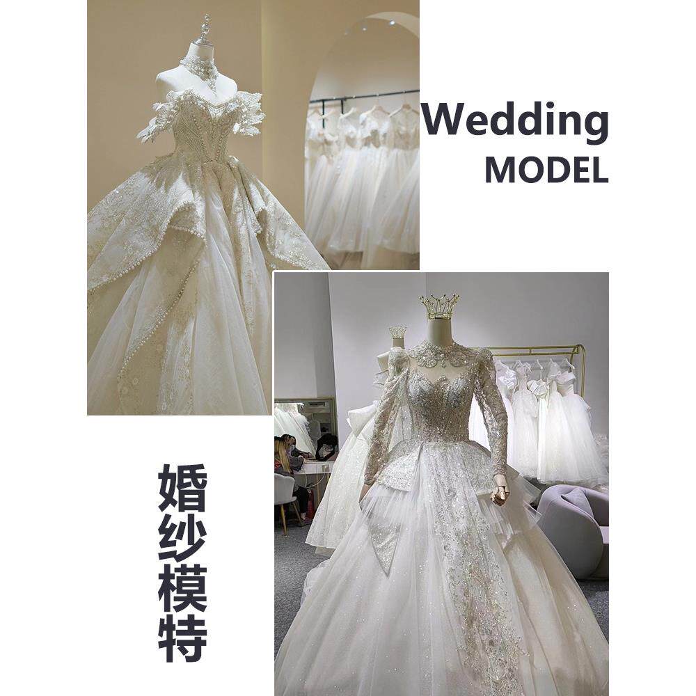 婚纱店专用模特礼服馆模特道具女半身人台假人人体婚纱模特展示架