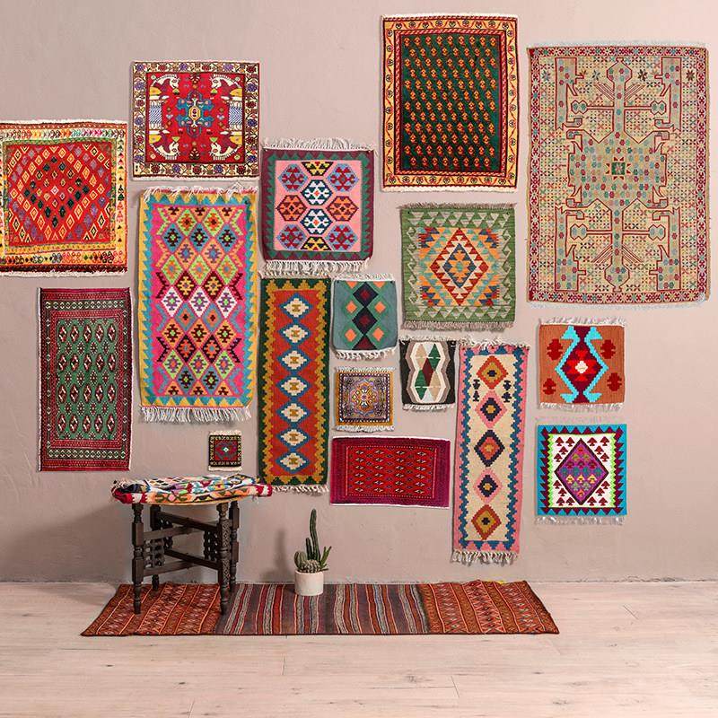 进口kilim手工地毯杯垫编织羊毛民族风复古异域客厅桌旗餐垫挂毯,居家布艺,家用脚垫,淘宝优惠券,粉丝福利购,淘宝优惠卷