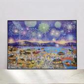 68简现代简约实木框装 猫 天空花夜游2000片专用拼图框96 裱